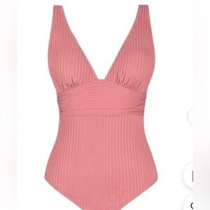 Textured Plunge One-Piece Swimsuit